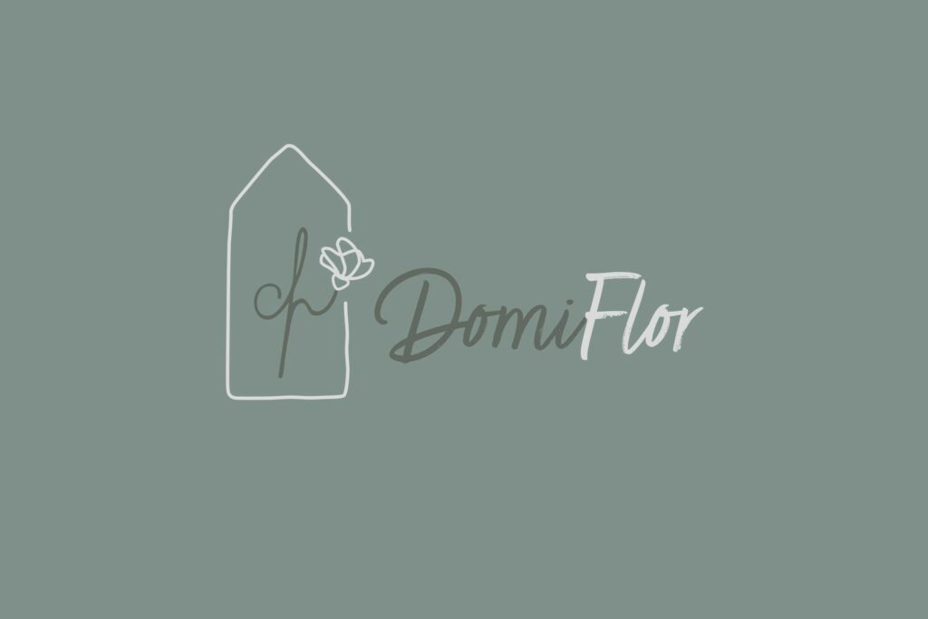 DomiFlor Logo mit farbigen Hintergrund