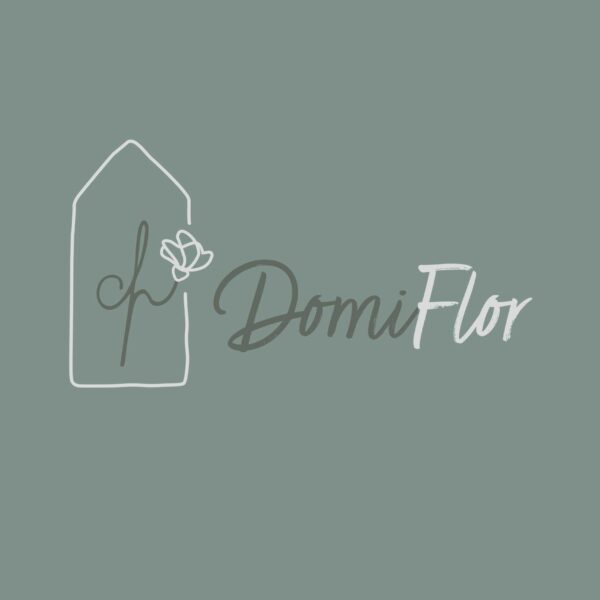 DomiFlor Logo mit farbigen Hintergrund
