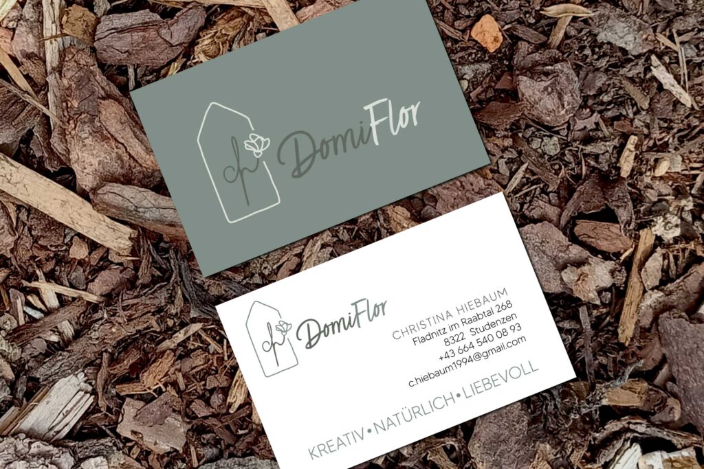 DomiFlor Visitenkarte beide Seiten