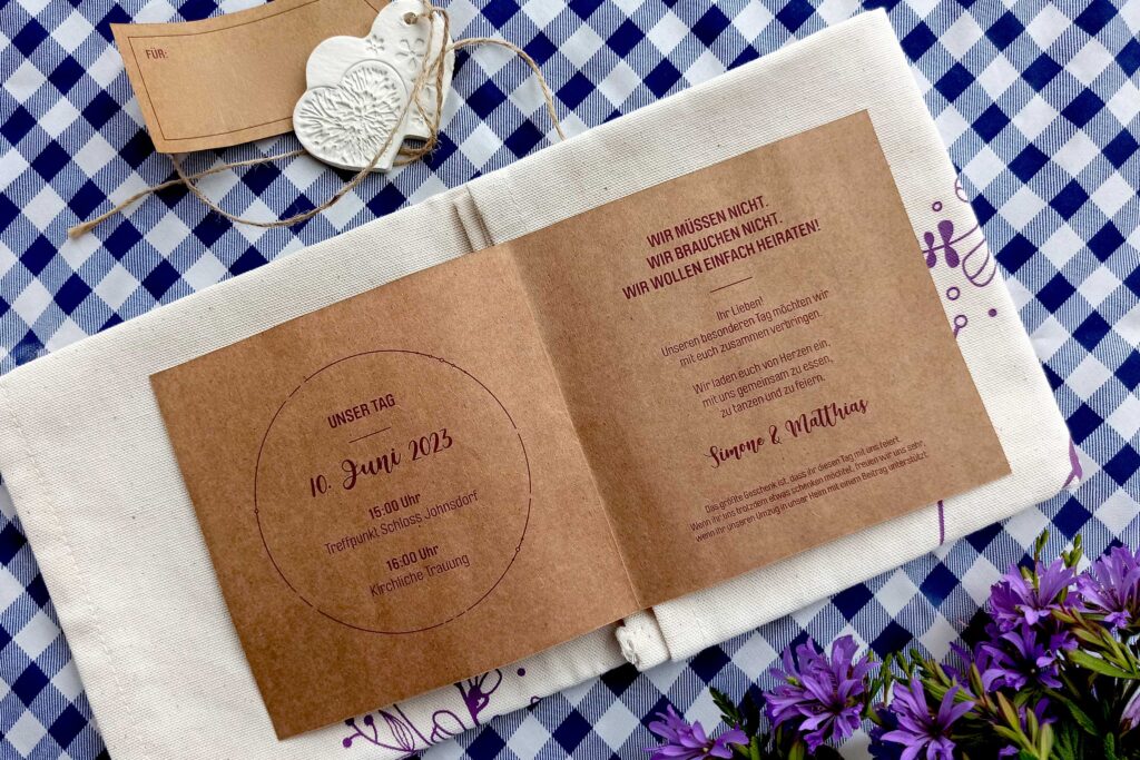 Hochzeitseinladung Simone & Matthias Innentext
