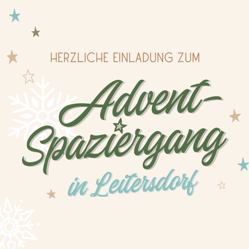Advent Spaziergang Schriftzug