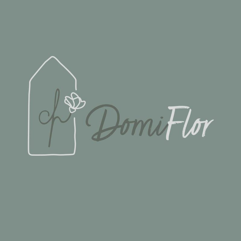 DomiFlor Logo mit farbigen Hintergrund