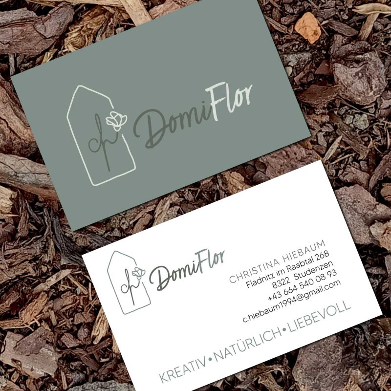 DomiFlor Visitenkarte beide Seiten