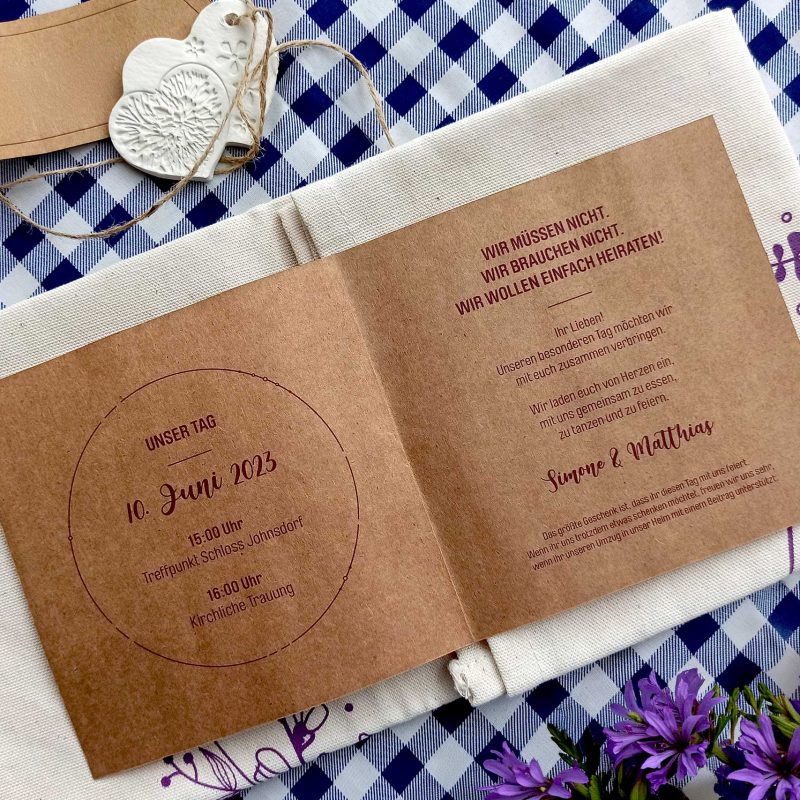 Hochzeitseinladung Simone & Matthias Innentext